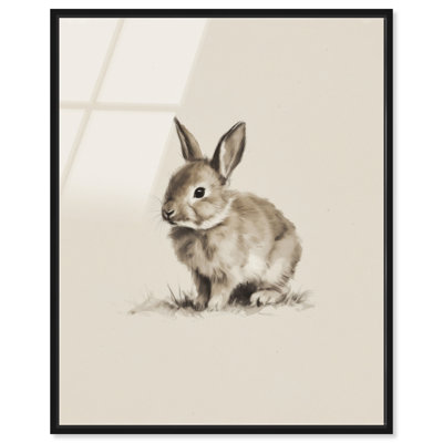 "Vélin lapin I", reproduction murale encadrée par Art Remedy, cadre noir, 20 x 24