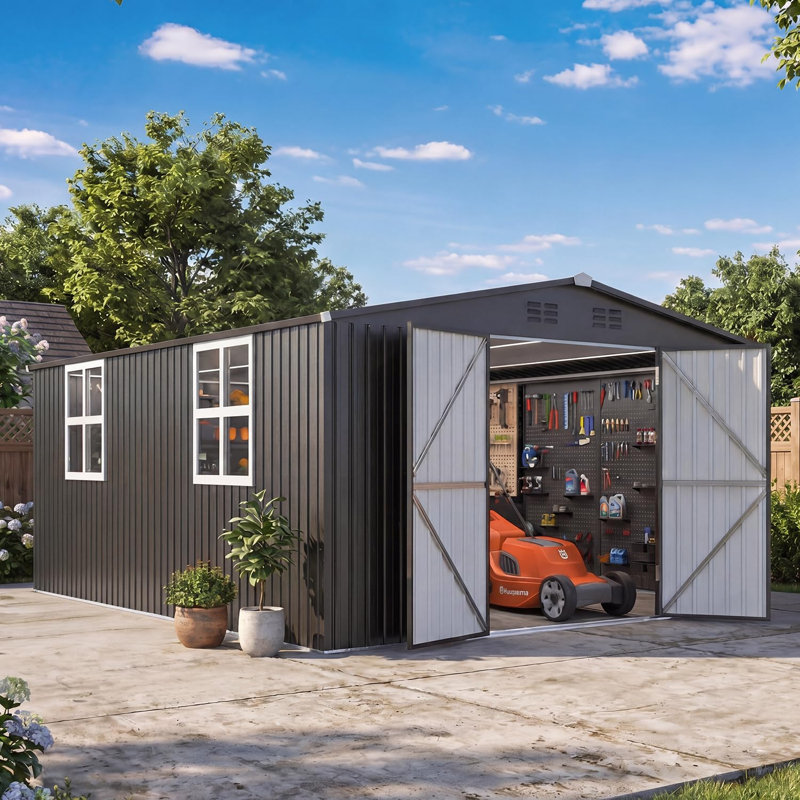 Remise de rangement extérieure 12 x 18 avec fenêtres