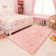 Lush Silky Pink Faux Sheepskin Living Room Rug