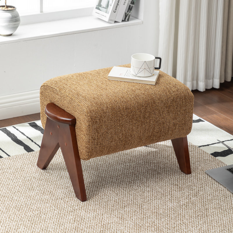 Karsen Upholstered Bench with Solid Wood Leg, Yellow