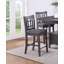 Set Of 2Pc High Chairs Solid Wood Counter Height Chairs Upholstered Cushioned Open Square Design Back