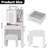 Makeup Vanity Desk w/ LED Mirror & Charging Station, Dressing Table w/ Stool, Outlets, USB Ports for Bedroom-211006773