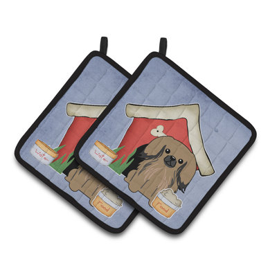 Caroline's Treasures Dog House Polyester Potholder Set