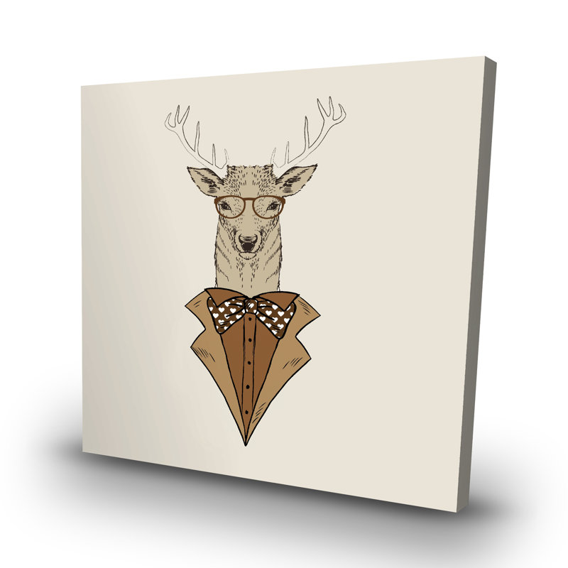 deer with coat - 32"x32" art on canvas