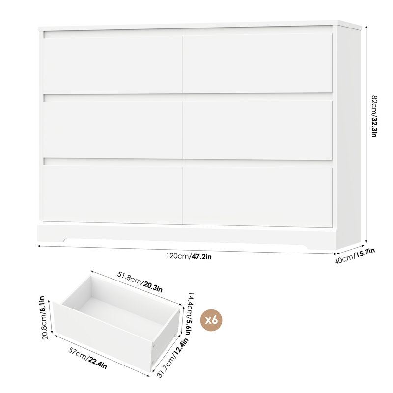 White Nursery Dresser with Soft Close Drawers