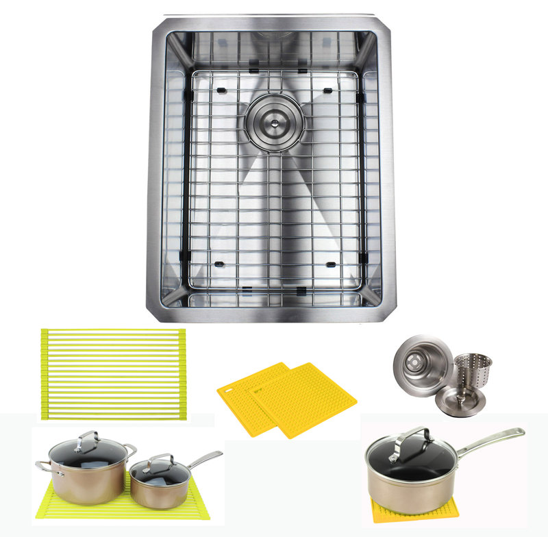 CozyBlock 18'' L Single Bowl Stainless Steel Kitchen Sink