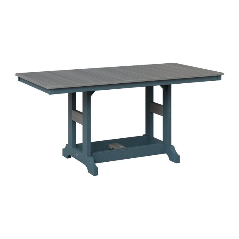 Table de salle à manger à hauteur de comptoir rectangulaire de 66 po Berlin Gardens Garden Classic, Bois flottant gris