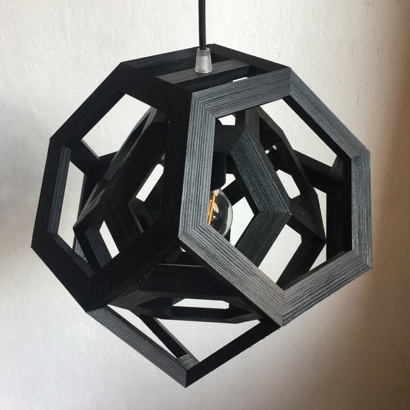 Cheung 1 - Light Spray Paint Geometric Pendant, Black