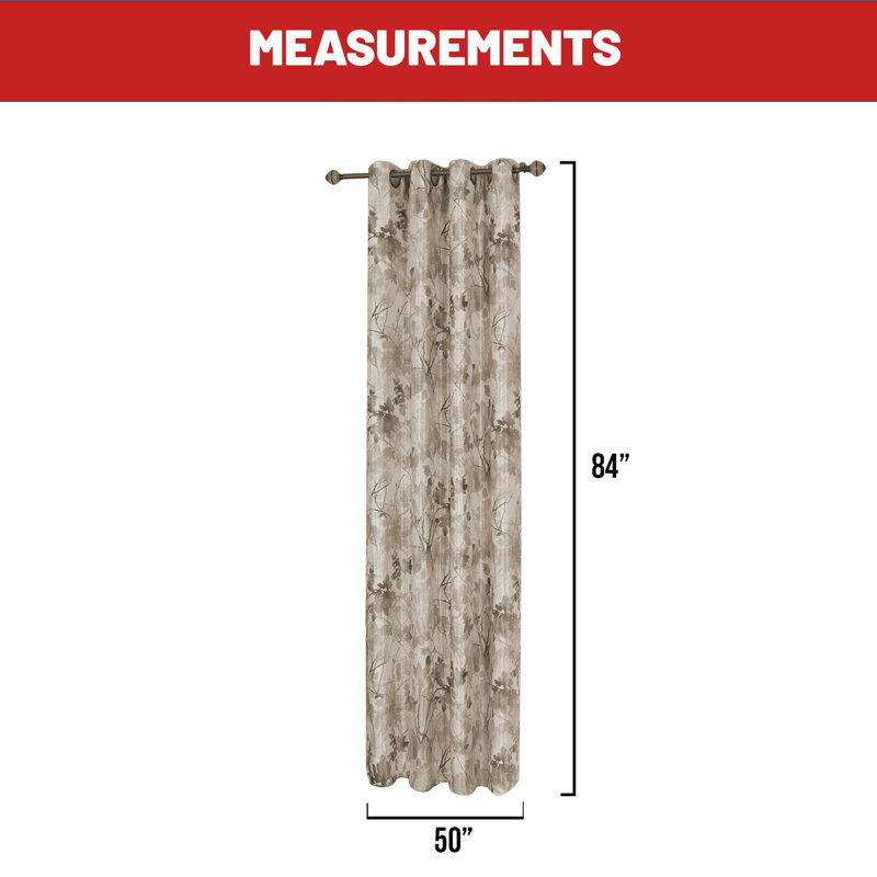 Sybilla Room Darkening Curtain Single Panel, 50"W x 84"L, Tan