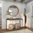 Gruver Solid Wood Circle Wall Mirror