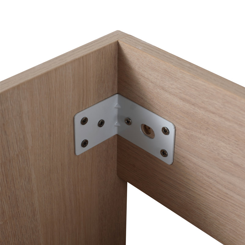 Armoire de salle de bain autoportante avec 2 portes à fermeture douce, Chêne clair