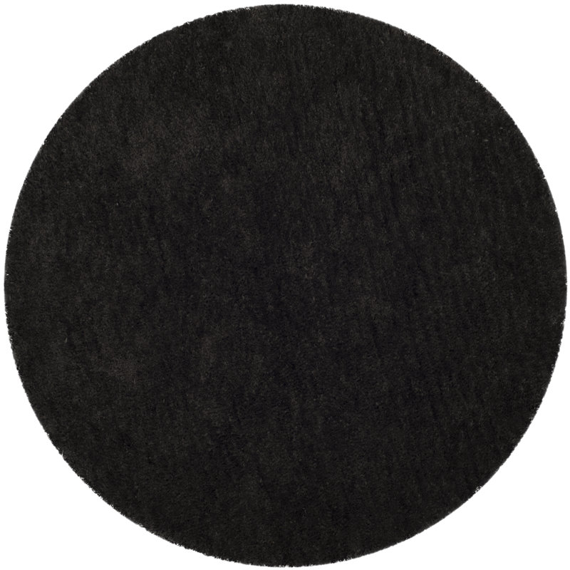 Detweiler Sheep Shag Hand Woven Performance Solid Color Rug, Round 6'