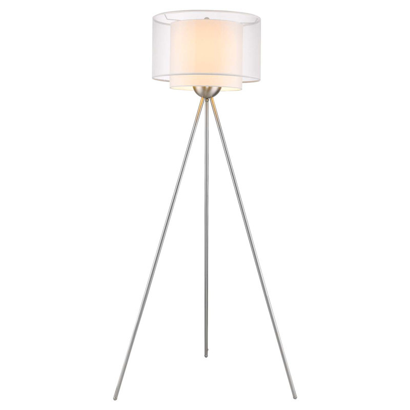 Feltner 63'' Brushed Nickel Tripod Floor Lamp