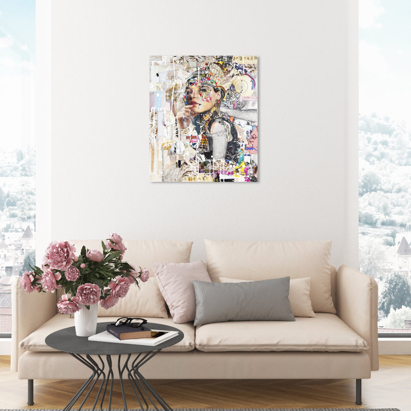«Katy Hirschfeld - Queen of Her Realm, Urban Glamour Queen, impression sur toile bleue moderne, impression pour salon