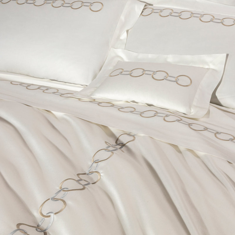 Links Sateen Duvet Cover, Savage Beige/Gray, King Duvet Cover