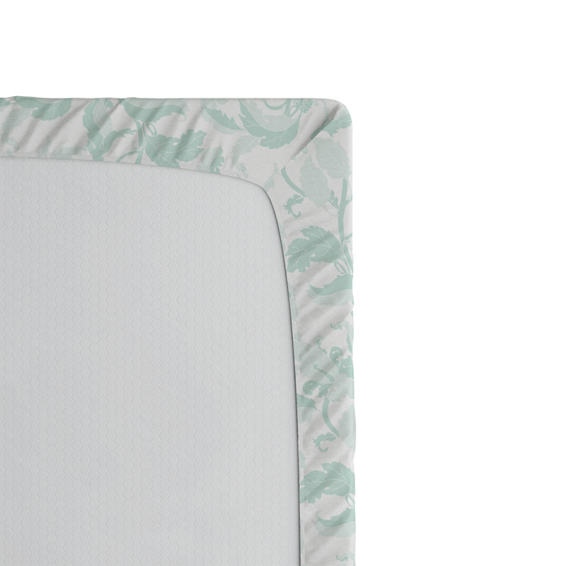 Drap-housse Ambesonne, Vert menthe, blanc / floral, Drap-housse de taille double