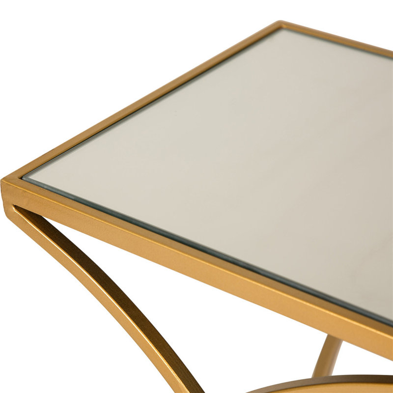 Loquette Glass Top Nesting Tables, Gold