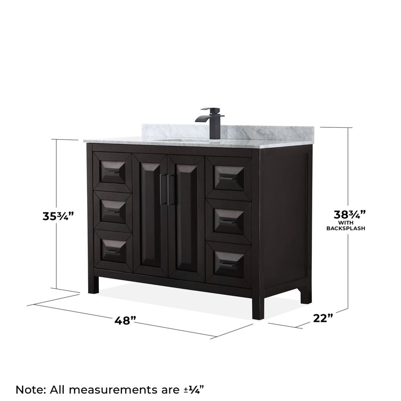 Daria 48'' W Single Vanity, Dark Espresso, Matte Black