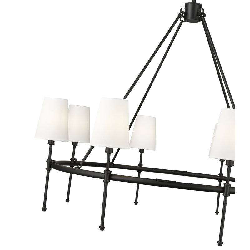 Heise 40" Wide 8-Light Chandelier -, Matte Black