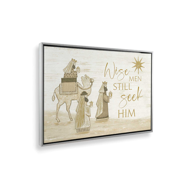 «Wise Men Still Seek him» par Annie Lapoint, reproduction d'art, Toile avec cadre, Argent, L 24 po x H 18 po
