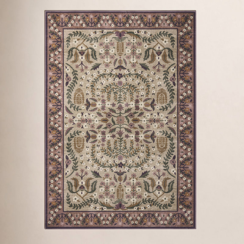 Tapis aubergine Rifle Paper Co. x Loloi, Rectangle 3 pi 9 po x 5 pi 9 po