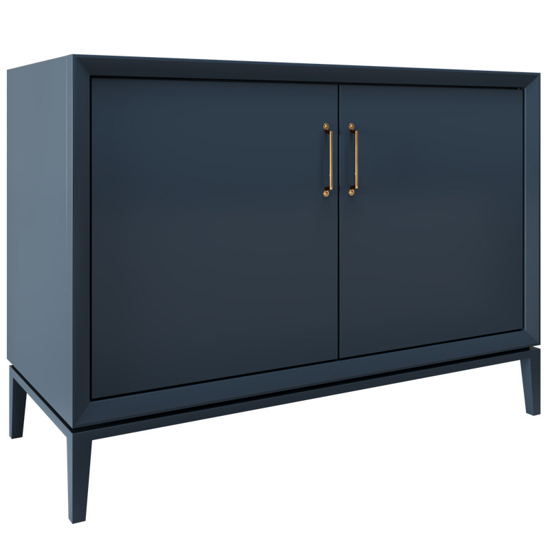 Meuble-lavabo simple Alexandra, Bleu La Haye, Or satiné, 48"