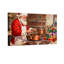 Ensemble de 3 impressions sur toile, "Christmas Santa Fabrication de chocolat dans la cuisine"-988389684
