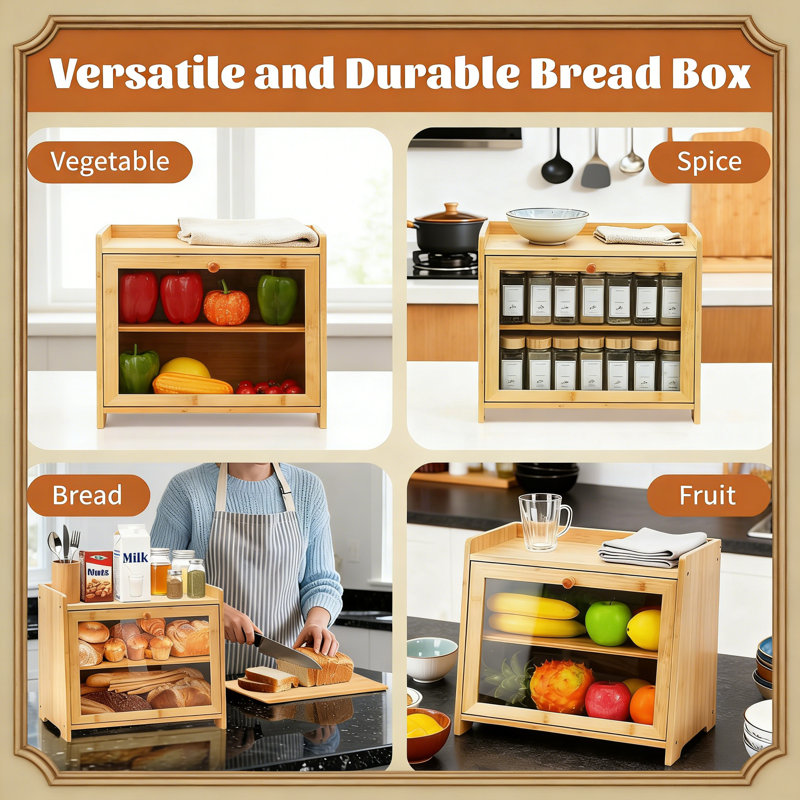 Wood Food Storage Container, Brown
