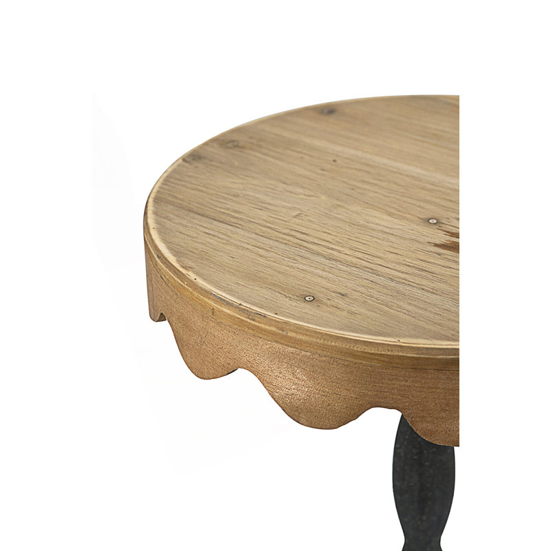 Table d'appoint en fer avec plateau festonné