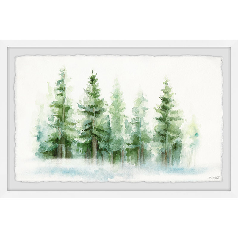 24" x 16" Green Forest Watercolor Christmas Print