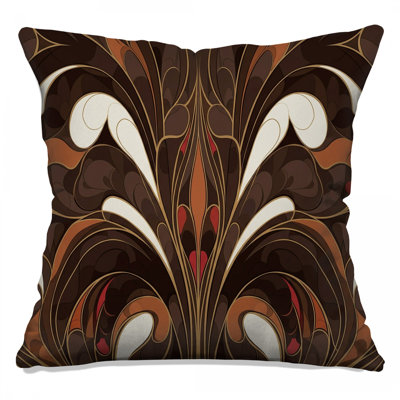 Coussins décoratifs ornés de motifs bruns à double face