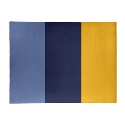 Tapis à rayures bleu/bleu marine/jaune