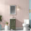 Meuble-lavabo compact vert avec lavabo, fabrication en bois massif pour les salles de bain modernes