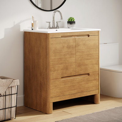 Clare 30'' Single Bathroom Vanity With Ceramic Top