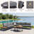 6-piece Outdoor Acacia Sectional Patio Conversation Sets-963922810