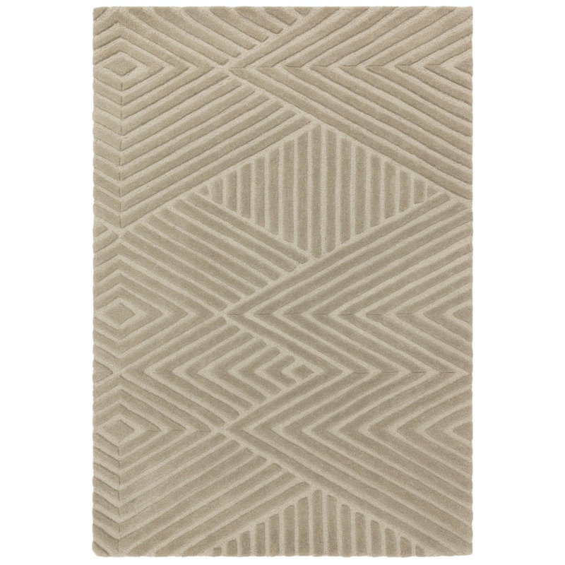 Taupe Handmade Wool Modern Easy To Clean Handmade Geometric Dining Room Bedroom And Living Room Rug, Wool