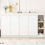 Lit simple blanc avec armoire à étagères avec bibliothèque - option de rangement stable et stable-295652960