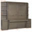 Grand lit escamotable avec bureau, tablettes et armoires de rangement, lit escamotable pour bureau à domicile peu encombrant, gris vieilli clair