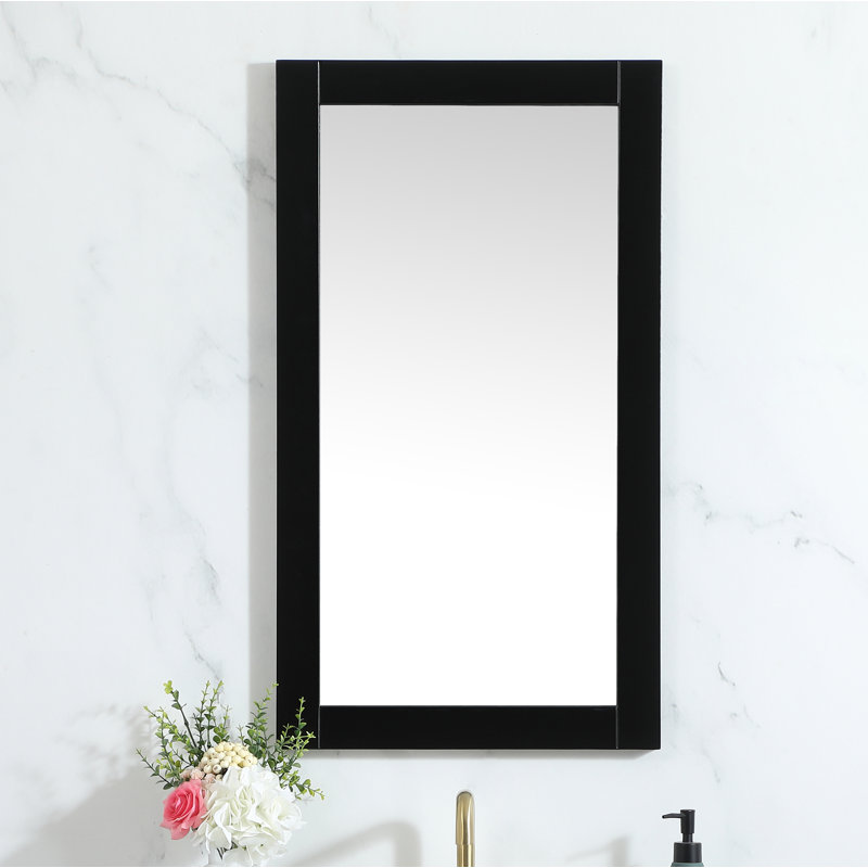 Miroir d'appoint Rosenow, H 32 po x l 18 po, Noir