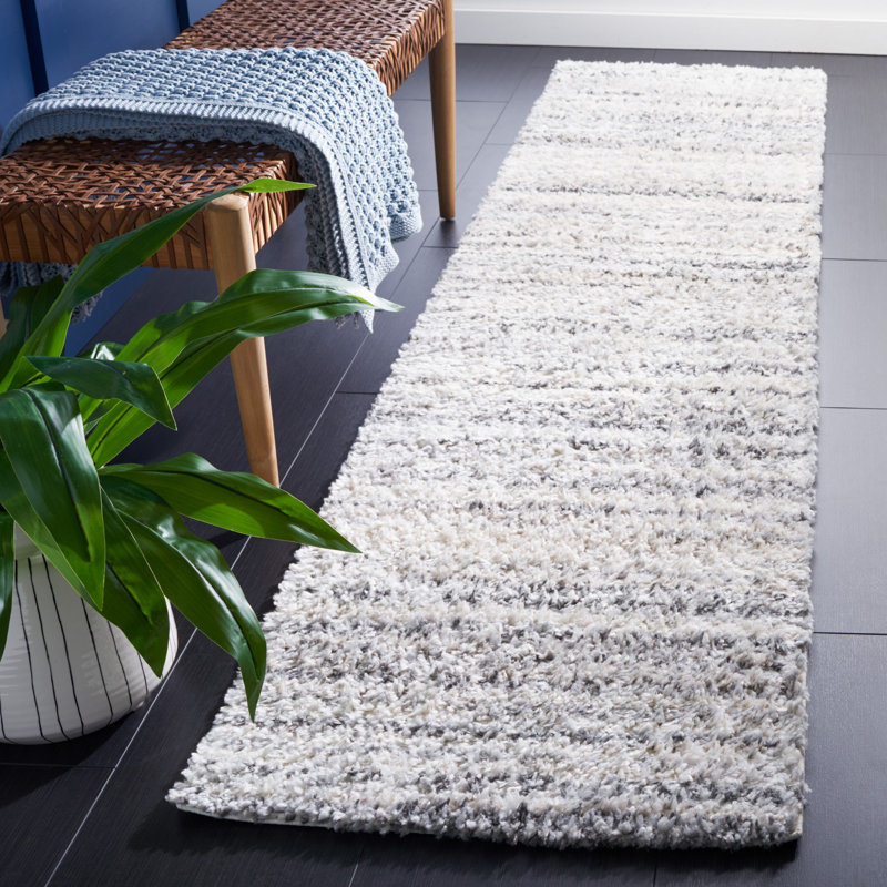 Mena Abstract Gray/Ivory Area Rug, Runner 2'2" x 9'