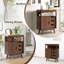 Armoire de rangement cannelée 31 po à 3 tiroirs avec portes coulissantes et tablette réglable, armoire de rangement en bois à profil incurvé-441922416