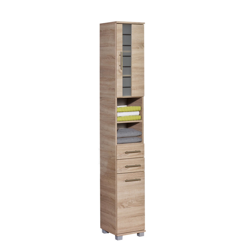 Foolke Freestanding Linen Cabinet, Sonoma Oak