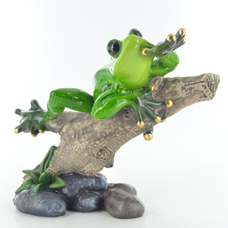 Amos Forest Frog on Branch Figurine