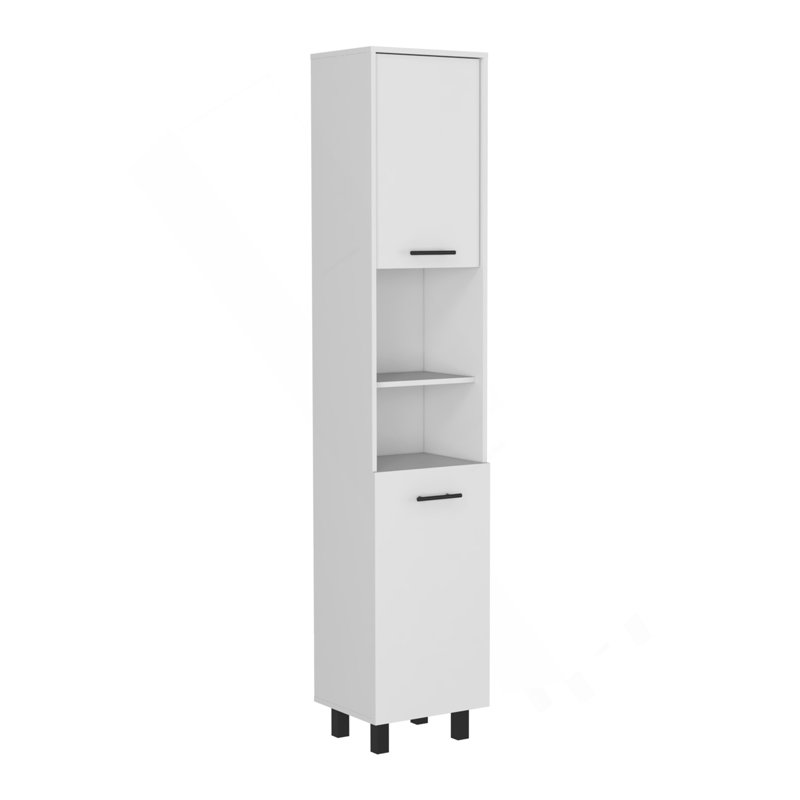 Armoire garde-manger Almada, trois tablettes intérieures, finition blanche, Blanc