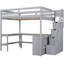 Lit mezzanine de couleur grise avec bureau en L et rangement étagé - Transformez votre chambre à coucher-1364192922