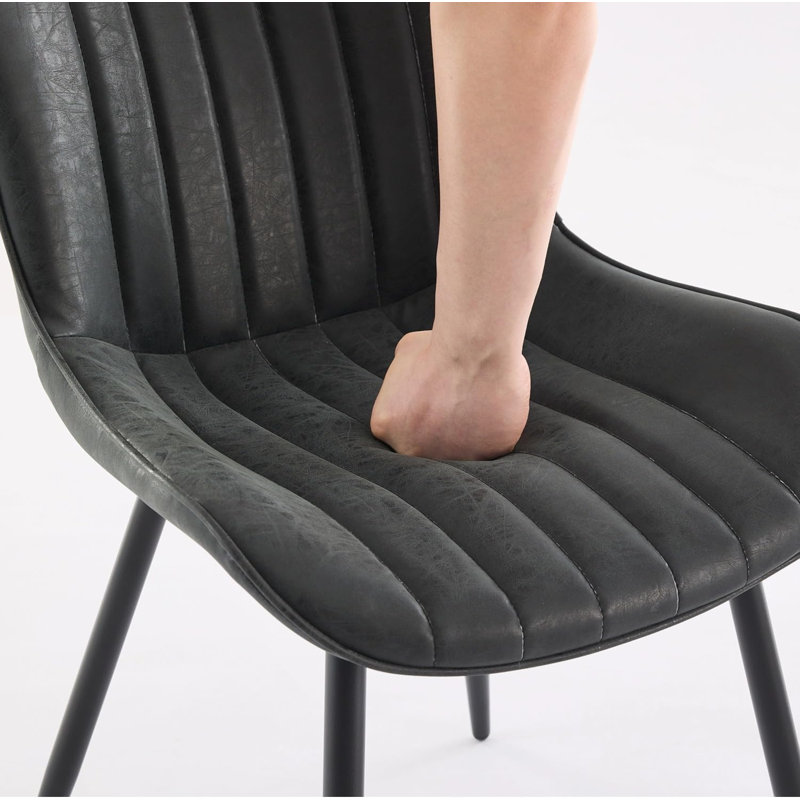 Upholstered Linen Lounge Chair, Black, 2