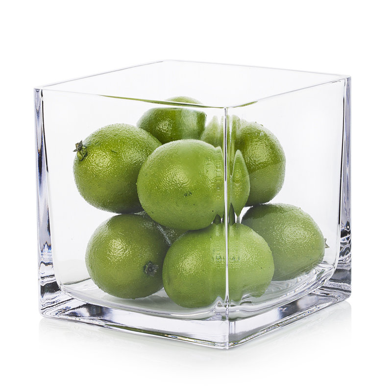 Vase en verre transparent, H 5 po x l 5 po x P 5 po
