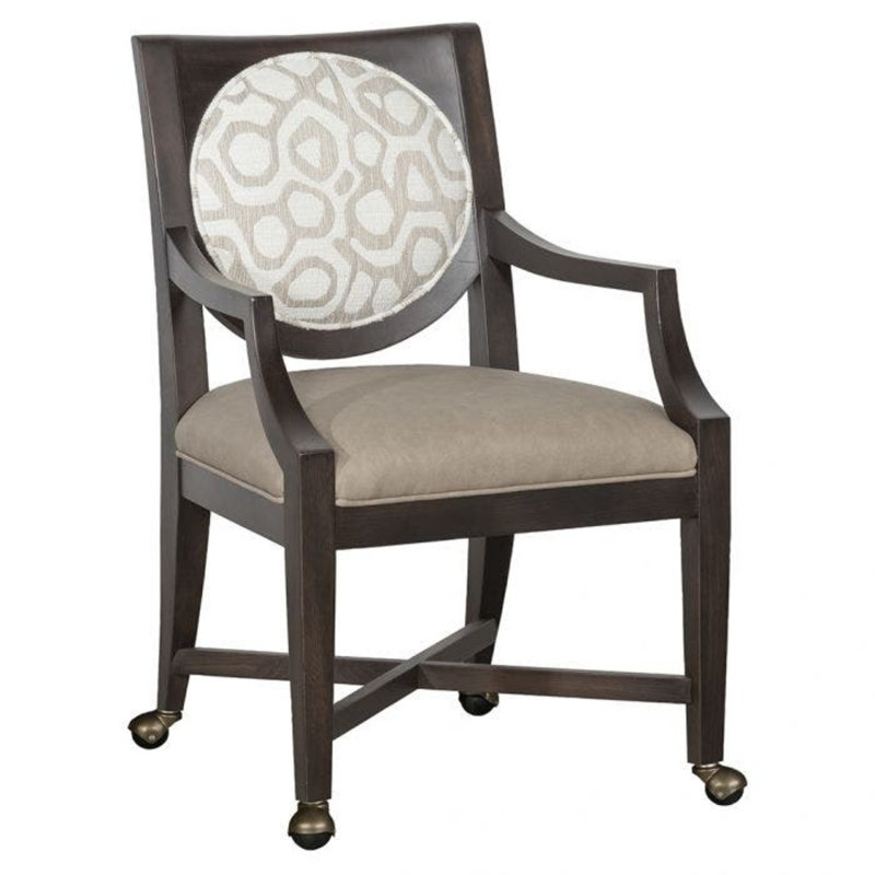 Rocco Arm Chair with Wheels, Charcoal, 9508 Smoke Polypropylene/Olefin