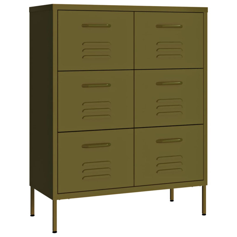 Drawer Cabinet Freestanding Storage File Cabinet for Home Office Steel, Olive Green