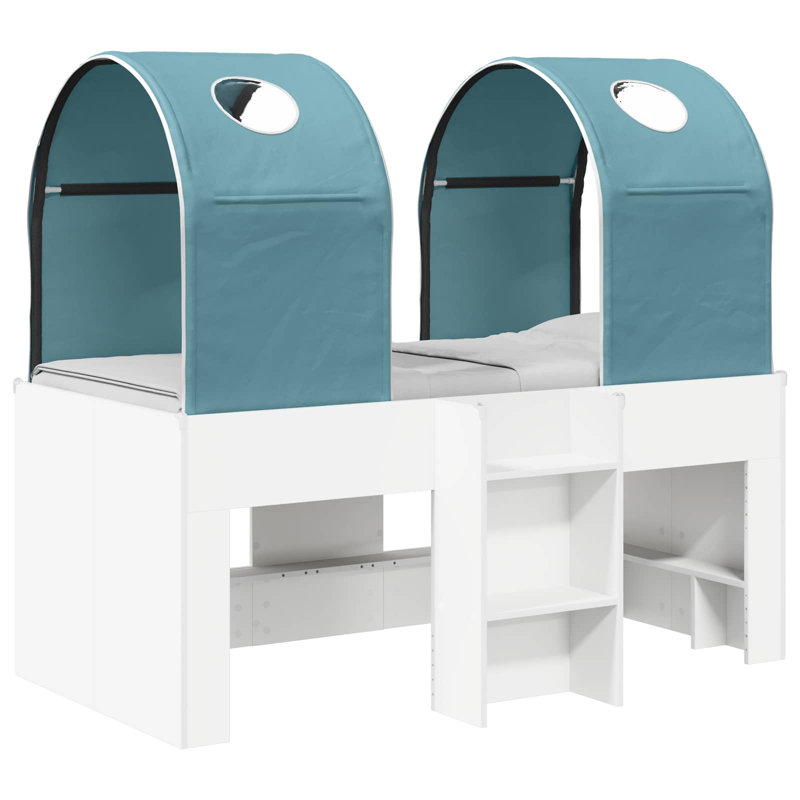 European Toddler (80 X 160cm) High Sleepers, White/Light Blue